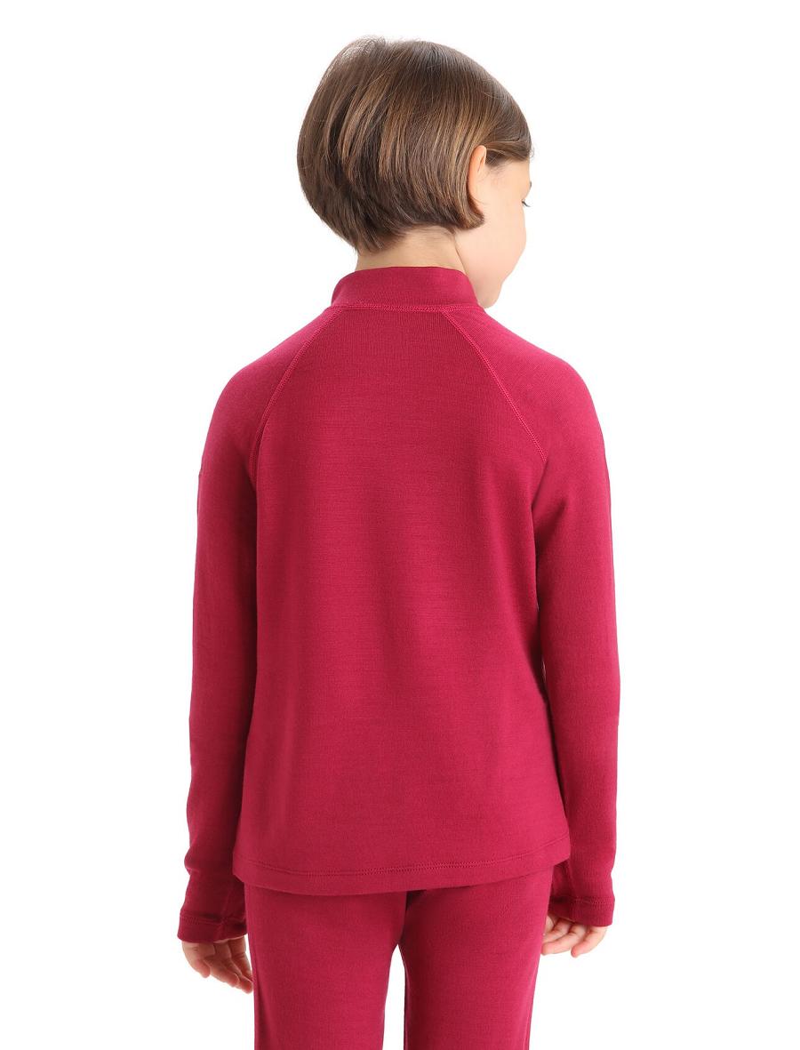 Cherry Icebreaker Merino 260 Tech Half Zip Thermal Top Kids' Long Sleeve | AU 1939SGLO